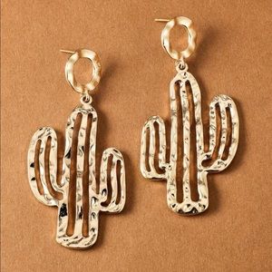 Rose gold cactus earrings